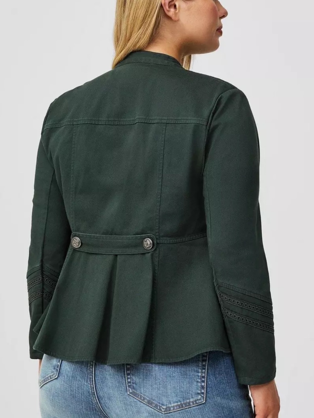 TORRID forest green military-inspired buttoned jacket - Picture 5 of 8